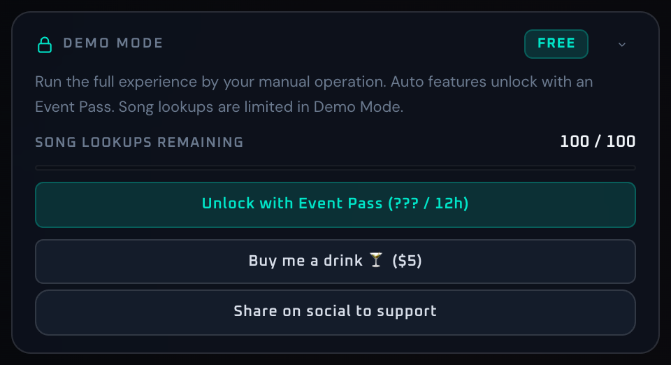 Demo Mode Panel