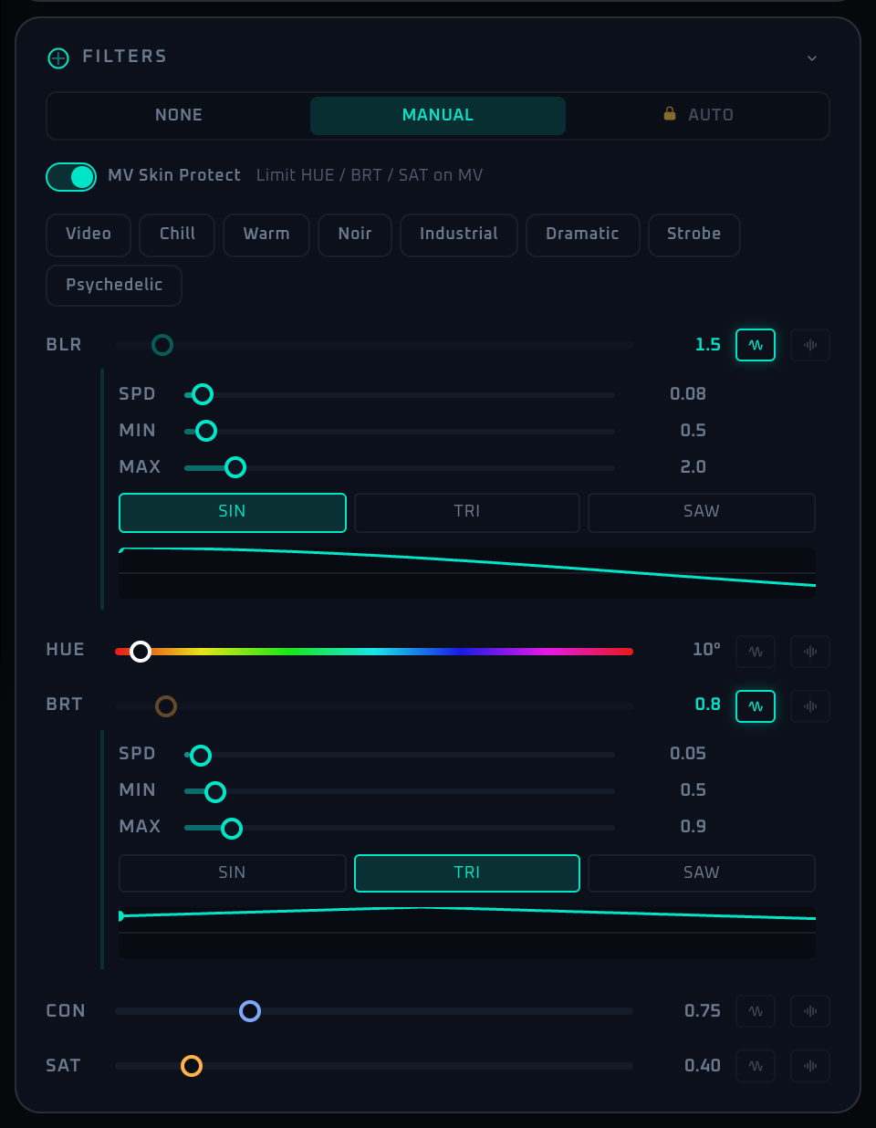 Filters Panel